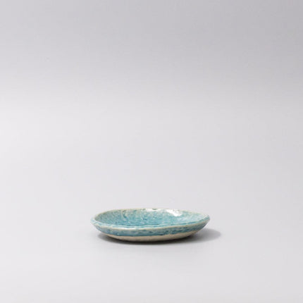 Sauce Dish 11.5cm Crackle Turquoise Glaze.