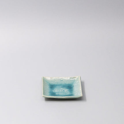 Sauce Dish 10cm Crackle Turquoise Glaze.