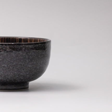 Bowl 16cm Bronze Converging Line Glaze.