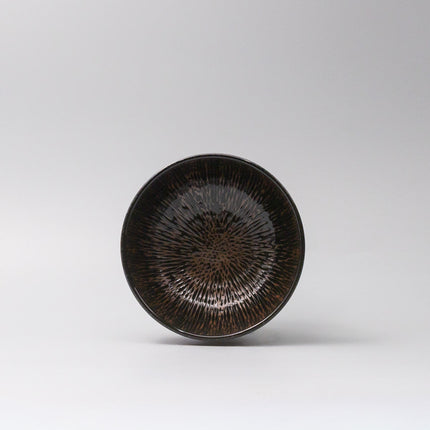 Bowl 16cm Bronze Converging Line Glaze.