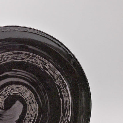 Dinner Plate 28cm Gunmetal Swirl Glaze.