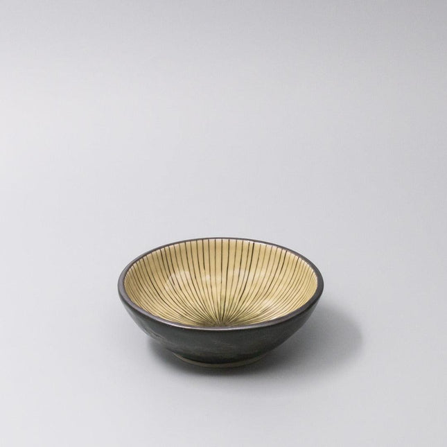 Bowl 13cm Green Converging Line Glaze.