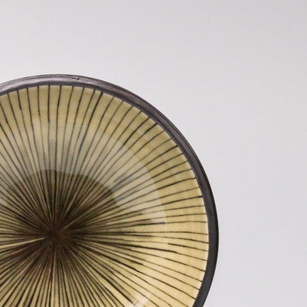Bowl 13cm Green Converging Line Glaze.
