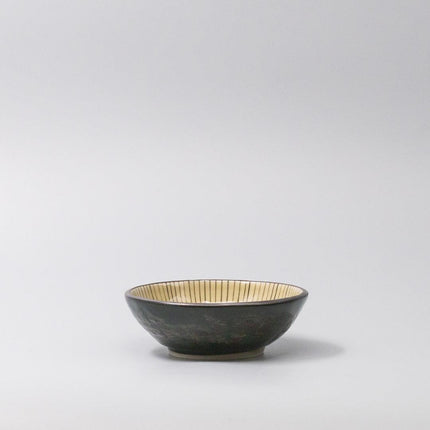 Bowl 13cm Green Converging Line Glaze.