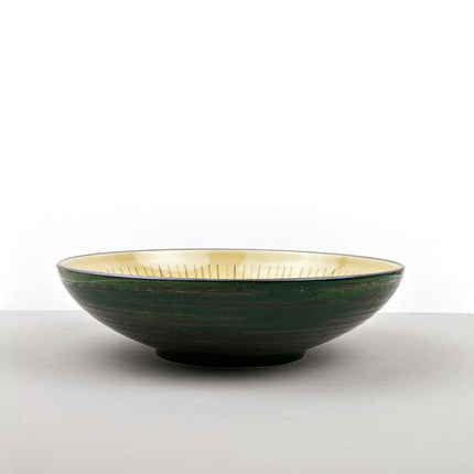 Serving Bowl 28cm Green Converging Line Glaze.