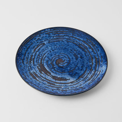 Dinner Plate 28cm Copper Swirl Glaze.
