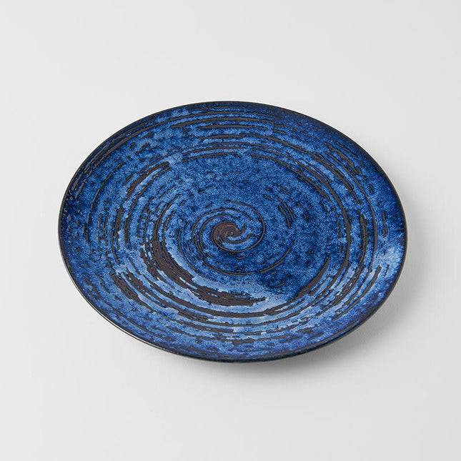 Dinner Plate 28cm Copper Swirl Glaze.