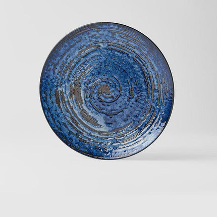 Dinner Plate 28cm Copper Swirl Glaze.