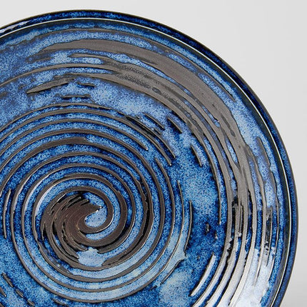 Side Plate 19cm Copper Swirl Glaze.