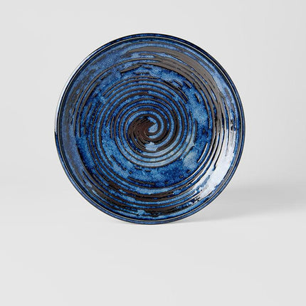 Side Plate 19cm Copper Swirl Glaze.