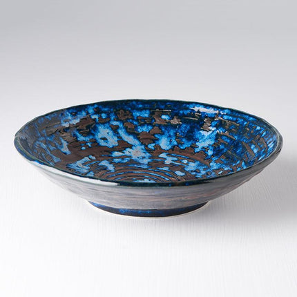 Pasta Bowl 24cm Copper Swirl Glaze.