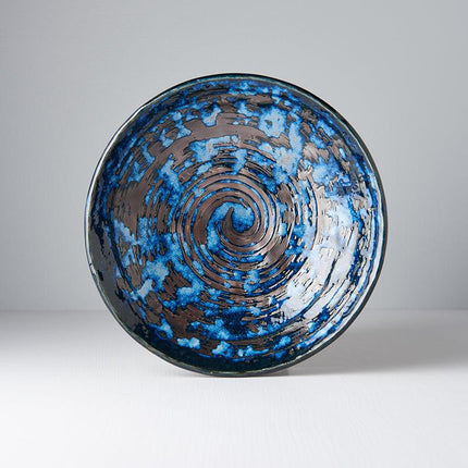 Pasta Bowl 24cm Copper Swirl Glaze.