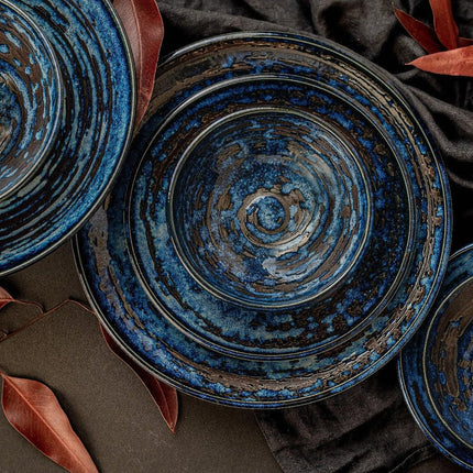 Pasta Bowl 24cm Copper Swirl Glaze.