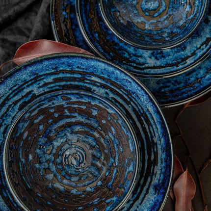 Pasta Bowl 24cm Copper Swirl Glaze.