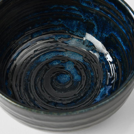 Bowl U Shape 13cm Copper Swirl Glaze.