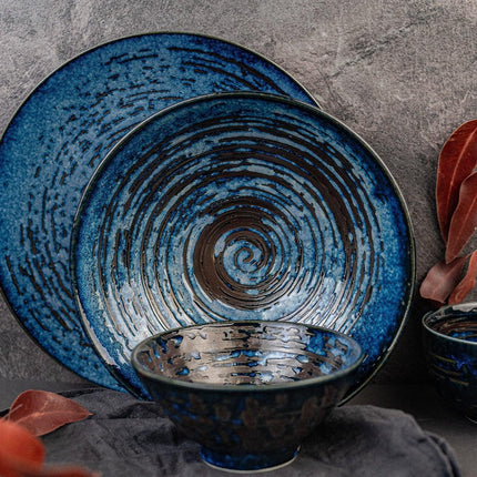Bowl U Shape 13cm Copper Swirl Glaze.