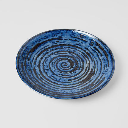 Dinner Plate 25cm Copper Swirl Glaze.