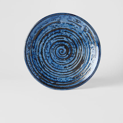 Dinner Plate 25cm Copper Swirl Glaze.