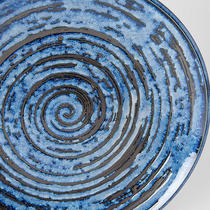 Dinner Plate 25cm Copper Swirl Glaze.