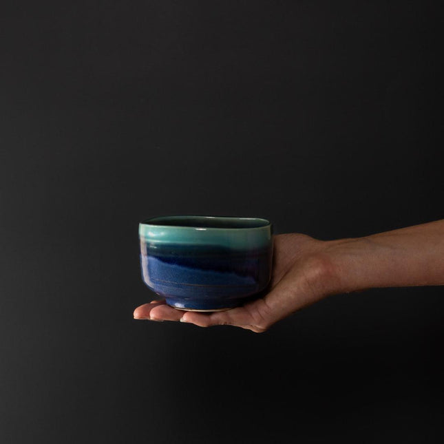 Matcha Tea Bowl 11.5cm Turquoise Drip.
