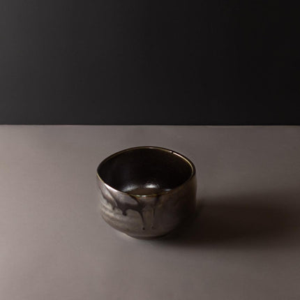Matcha Tea Bowl 11.5cm Metallic Black.