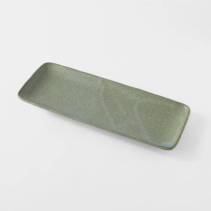 Plate Rectangular 29cm Green Fade Glaze.