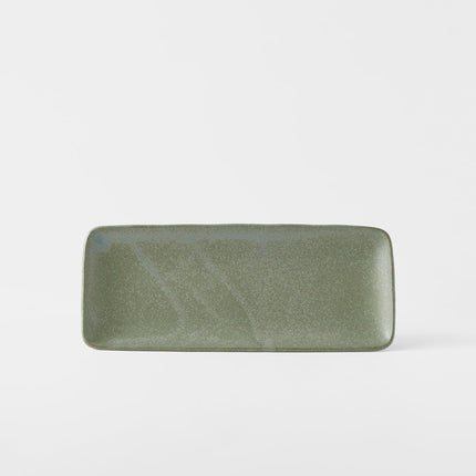 Plate Rectangular 29cm Green Fade Glaze.
