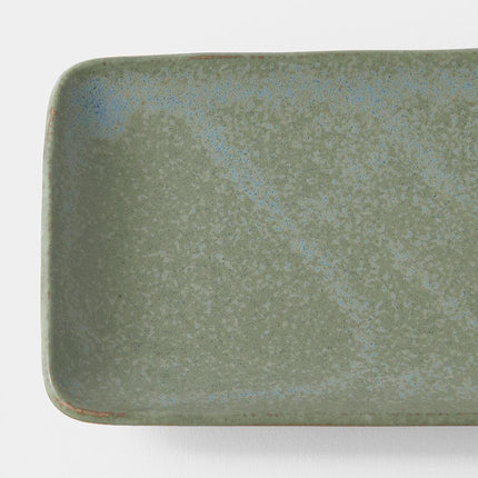 Plate Rectangular 29cm Green Fade Glaze.