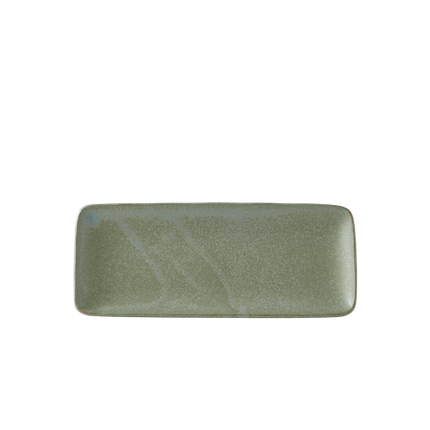 Plate Rectangular 29cm Green Fade Glaze.