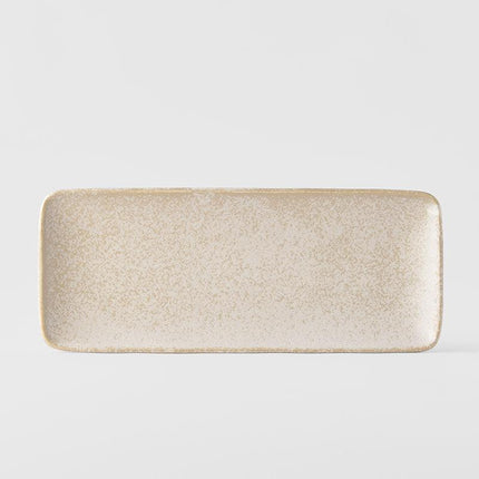 Plate Rectangular 29.5cm White Fade Glaze.