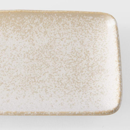 Plate Rectangular 29.5cm White Fade Glaze.