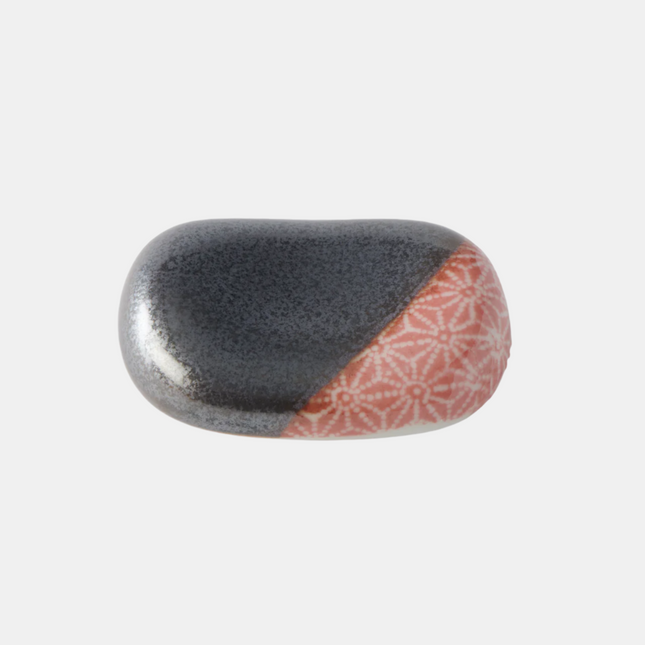 Chopsticks Rest Pebble Black Orange.