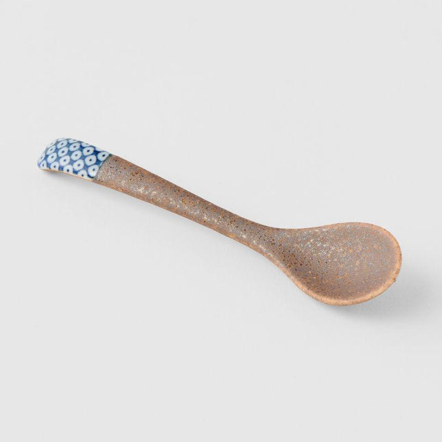 Spoon Small Bisque Indigo Shibori.