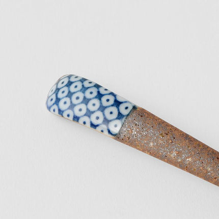 Spoon Small Bisque Indigo Shibori.
