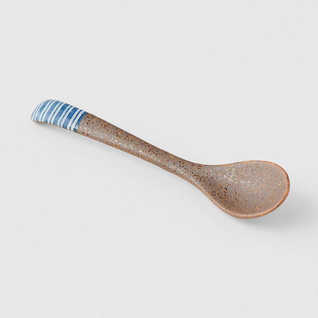 Spoon Small Bisque Indigo Stripe.