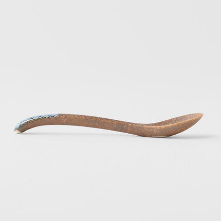 Spoon Small Bisque Indigo Basketweave.
