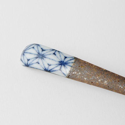 Spoon Small Bisque Indigo Asanoha.