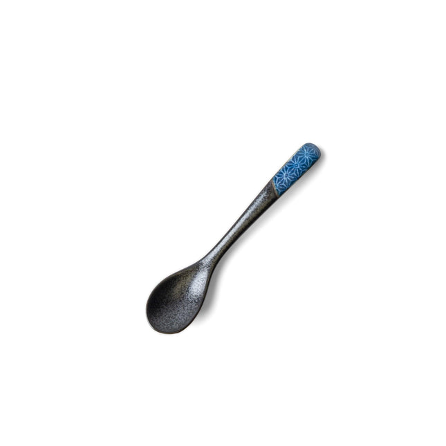 Small Black Spoon 12.5cm Indigo Asanoha.