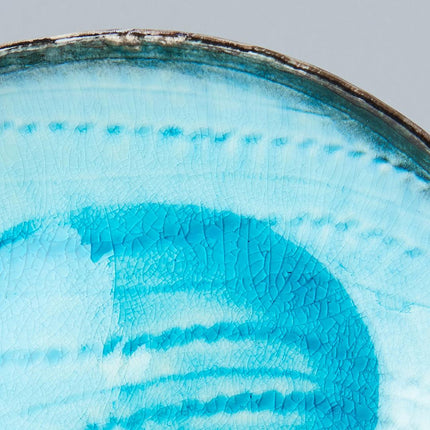 Plate Oval 24x20cm Sky Blue Glaze.