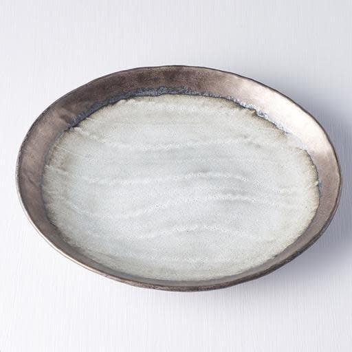 Plate Oval 24cm Light Grey Glaze.