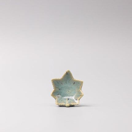 Sauce Dish Maple Leaf 6cm Mint Green.