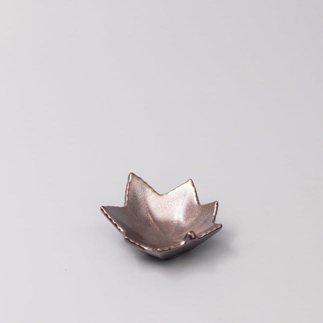 Sauce Dish Maple Leaf 6cm Metallic Lustre Glaze.