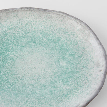 Plate Oval 25cm Aqua Splash Glaze.