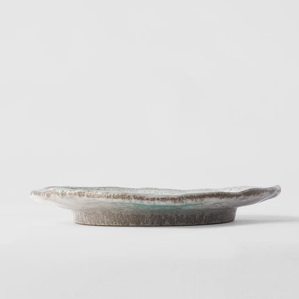 Plate Oval 25cm Aqua Splash Glaze.
