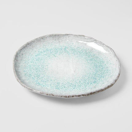 Plate Oval 30cm Aqua Splash Glaze.