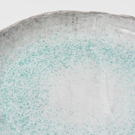 Plate Oval 30cm Aqua Splash Glaze.