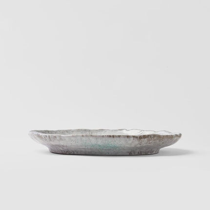 Plate Oval 30cm Aqua Splash Glaze.
