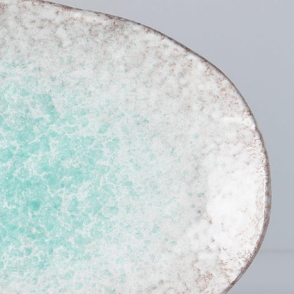 Plate Oval 24x17cm Aqua Splash Glaze.
