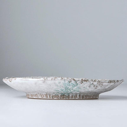 Plate Oval 24x17cm Aqua Splash Glaze.