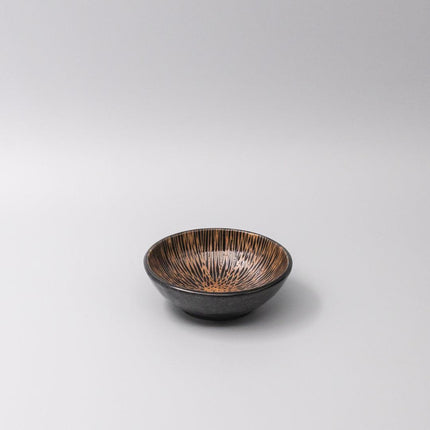 Tapas Bowl 13cm Bronze Converging Line Glaze.